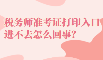 稅務(wù)師準考證打印入口進不去怎么回事？