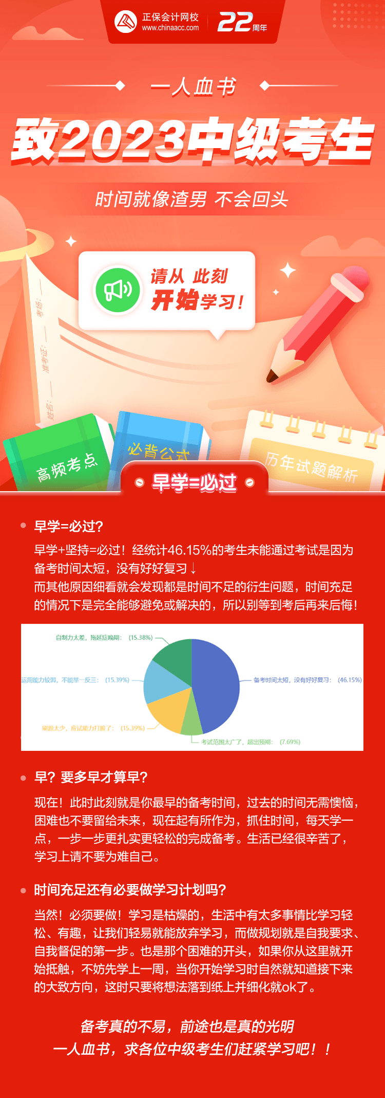 致中級會(huì)計(jì)2023年考生 跪求你們早早學(xué)習(xí)！