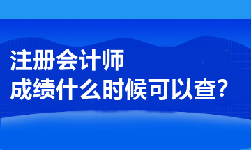 注冊會計師成績什么時候可以查？