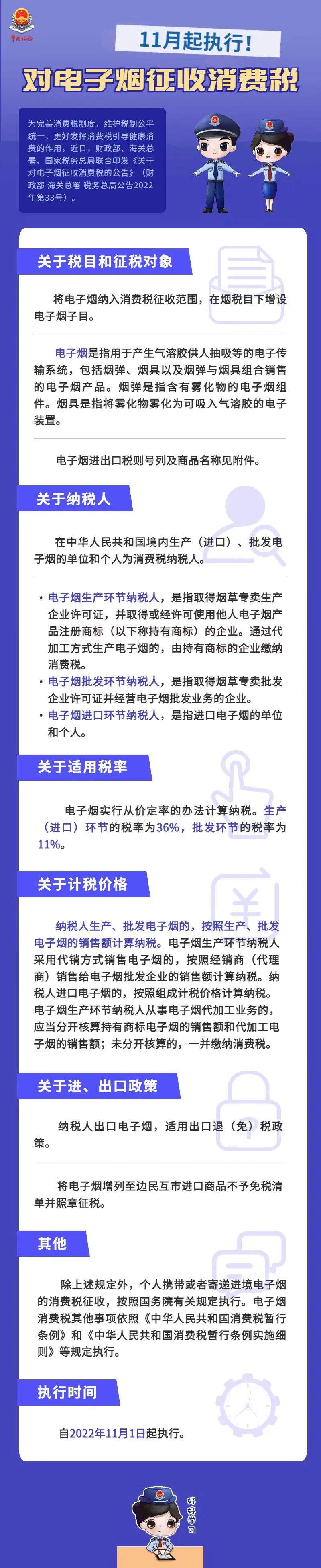 11月起執(zhí)行！對電子煙征收消費稅