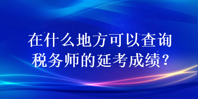 在什么地方可以查詢稅務(wù)師的延考成績？