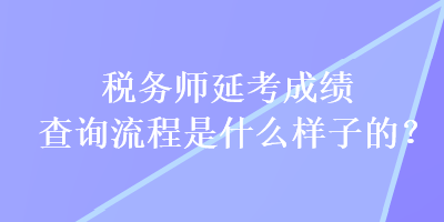 稅務(wù)師延考成績查詢流程是什么樣子的？