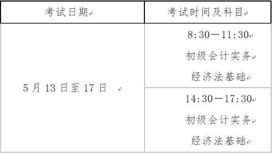 山西2023年初級(jí)會(huì)計(jì)職稱考試時(shí)間為5月13日至17日