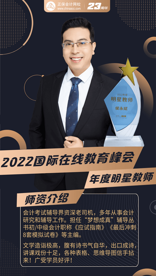 侯永斌 2022年度名星教師