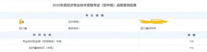 中級經(jīng)濟(jì)師考試成績