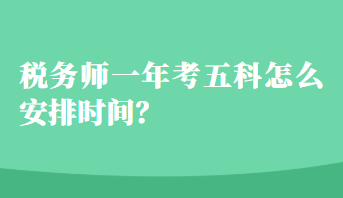 稅務(wù)師一年考五科怎么安排時(shí)間？