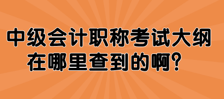 中級(jí)會(huì)計(jì)職稱考試大綱在哪里查到的啊？