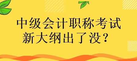 中級(jí)會(huì)計(jì)職稱考試的新大綱出了沒有？