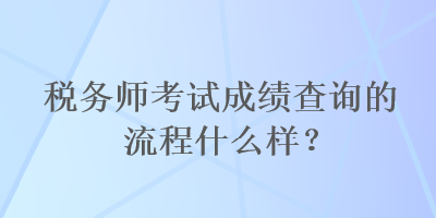 稅務(wù)師考試成績查詢的流程什么樣？