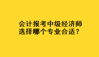 會計報考中級經(jīng)濟師選擇哪個專業(yè)合適？