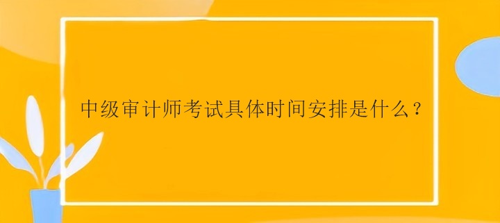 中級審計師考試具體時間安排是什么？