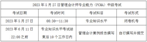 2023年中級管理會計(jì)師考試時(shí)間