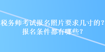 稅務(wù)師考試報(bào)名照片要求幾寸的？報(bào)名條件都有哪些？