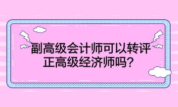 副高級會計(jì)師可以轉(zhuǎn)評正高級經(jīng)濟(jì)師嗎？