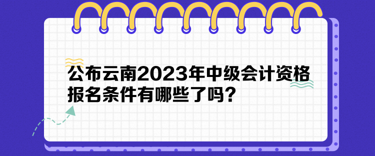 公布云南2023年中級會計資格報名條件有哪些了嗎？