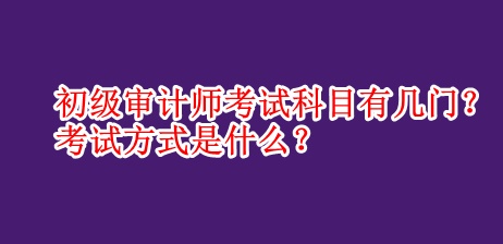 初級審計師考試科目有幾門？考試方式是什么？