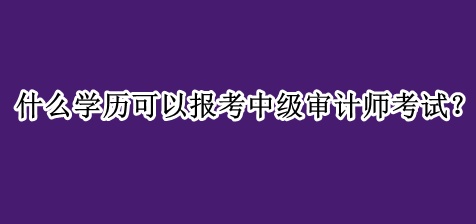 什么學(xué)歷可以報考中級審計師考試？