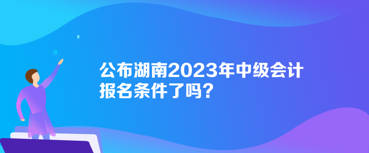 公布湖南2023年中級會計報名條件了嗎？