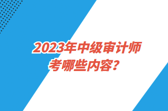 2023年中級審計師考哪些內(nèi)容？