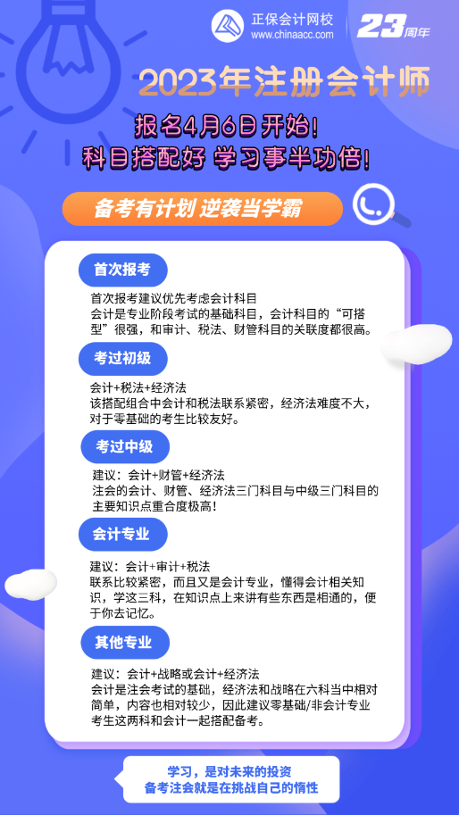 還沒決定報考哪科？注會報名4月6日開始 科目搭配攻略！速看>