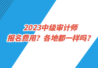 2023中級(jí)審計(jì)師報(bào)名費(fèi)用？各地都一樣嗎？