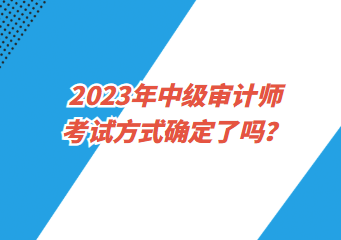 2023年中級審計師考試方式確定了嗎？