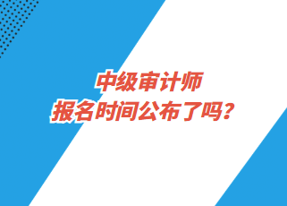 中級(jí)審計(jì)師報(bào)名時(shí)間公布了嗎？