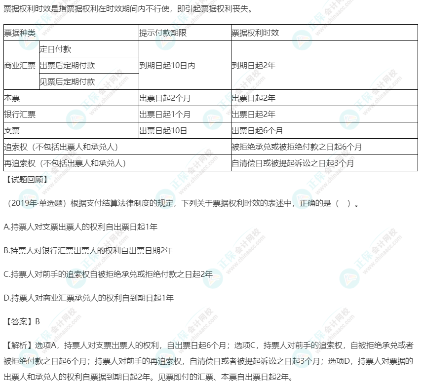 2023年《經(jīng)濟(jì)法基礎(chǔ)》高頻考點：票據(jù)權(quán)利的時效