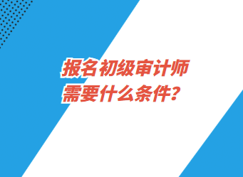 報(bào)名初級審計(jì)師需要什么條件？