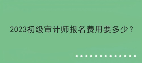 2023初級(jí)審計(jì)師報(bào)名費(fèi)用要多少？