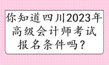 你知道四川2023年高級(jí)會(huì)計(jì)師考試報(bào)名條件嗎？