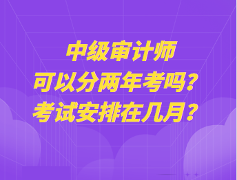 中級(jí)審計(jì)師可以分兩年考嗎？考試安排在幾月？