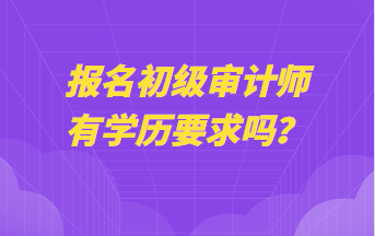 報名初級審計師有學(xué)歷要求嗎？