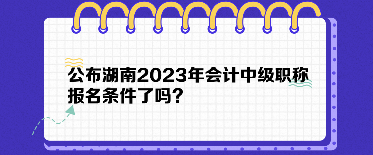 公布湖南2023年會計中級職稱報名條件了嗎？