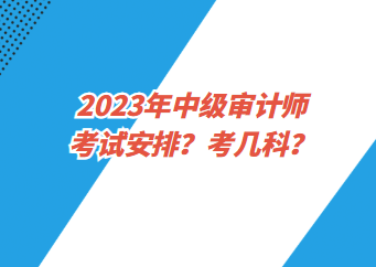 2023年中級(jí)審計(jì)師考試安排？考幾科？