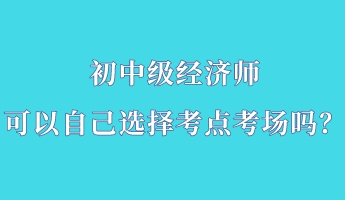 初中級(jí)經(jīng)濟(jì)師可以自己選擇考點(diǎn)考場(chǎng)嗎？