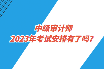 中級審計師2023年考試安排有了嗎？