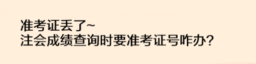 準(zhǔn)考證丟了注會(huì)成績查詢時(shí)要準(zhǔn)考證號咋辦？