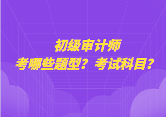 初級審計師考哪些題型？考試科目？