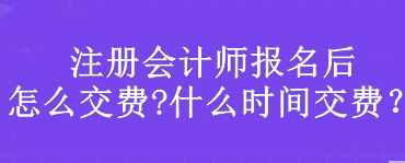 注冊會計師報名后怎么交費?什么時間交費？