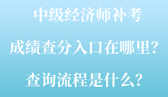 中級(jí)經(jīng)濟(jì)師補(bǔ)考成績查分入口在哪里？查詢流程是什么？