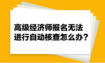 高級經(jīng)濟(jì)師報名無法進(jìn)行自動核查怎么辦？