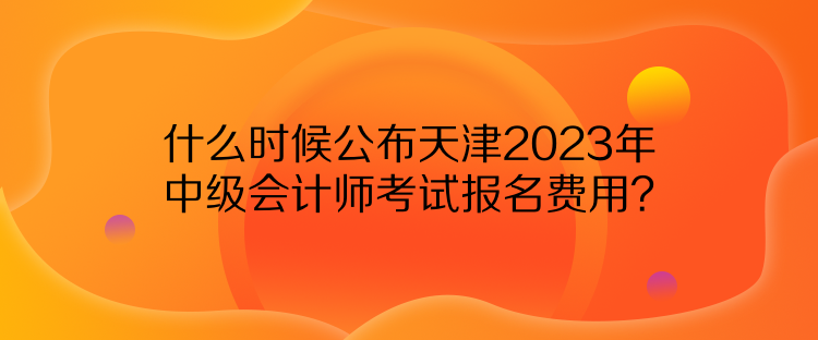 什么時候公布天津2023年中級會計師考試報名費用？