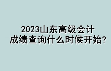 2023山東高級(jí)會(huì)計(jì)成績(jī)查詢什么時(shí)候開(kāi)始？