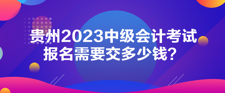 貴州2023中級會計考試報名需要交多少錢？