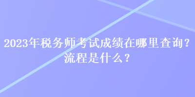 2023年稅務師考試成績在哪里查詢？流程是什么？