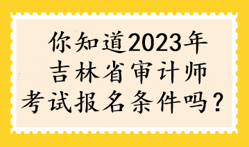 你知道2023年吉林省審計師考試報名條件嗎？