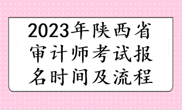 2023年陜西省審計(jì)師考試報(bào)名時間及流程