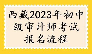 西藏2023年初中級審計(jì)師考試報名流程