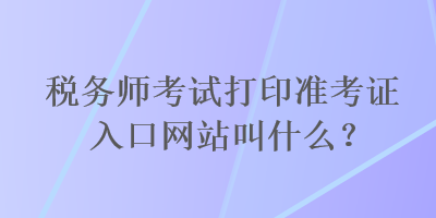 稅務(wù)師考試打印準(zhǔn)考證入口網(wǎng)站叫什么？